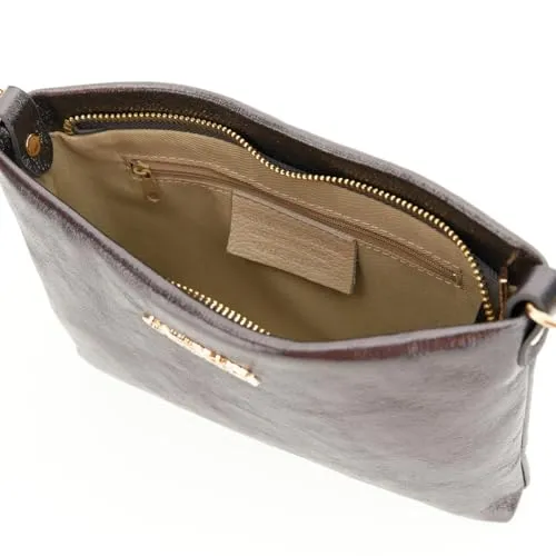 CafèNoir Pochette Pelle Metallizzata con Catena da Donna