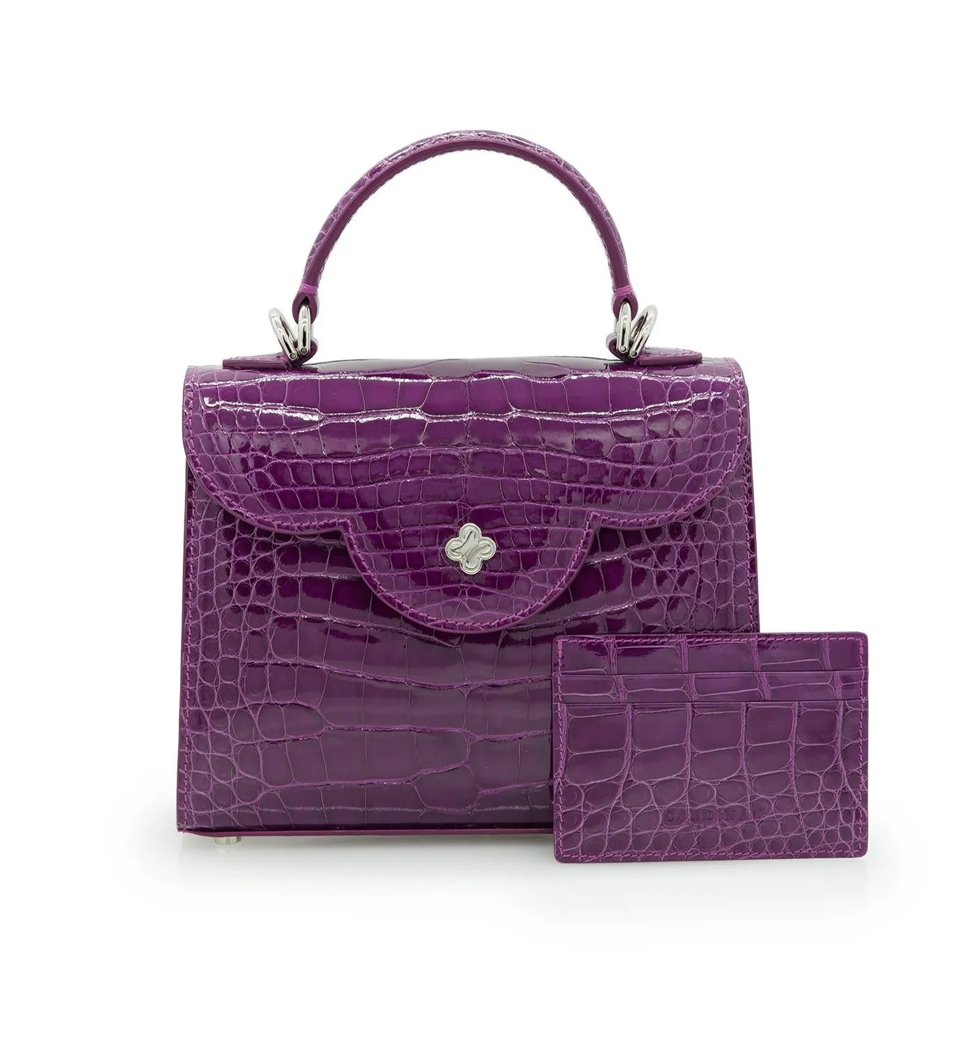 Cardinal Milano Purple Alligator porta carte viola