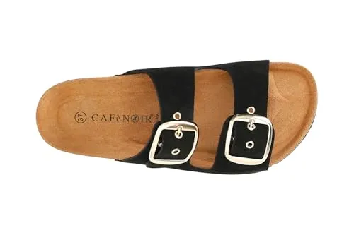 CafèNoir Ciabatta Pelle Doppia Fibbia Donna Plantare 4 cm