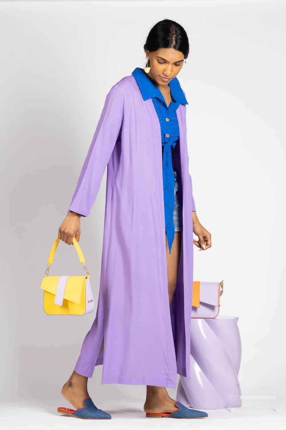 Figus Amalfi kimono viscosa lilla fluido
