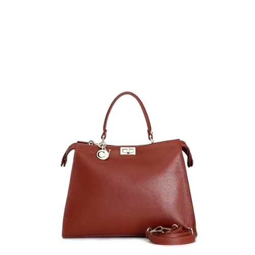 CafèNoir Borsa a Mano Cuoio Pattina Morsetto