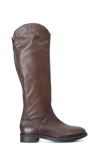 CafèNoir stivale donna pelle marrone con cerniera