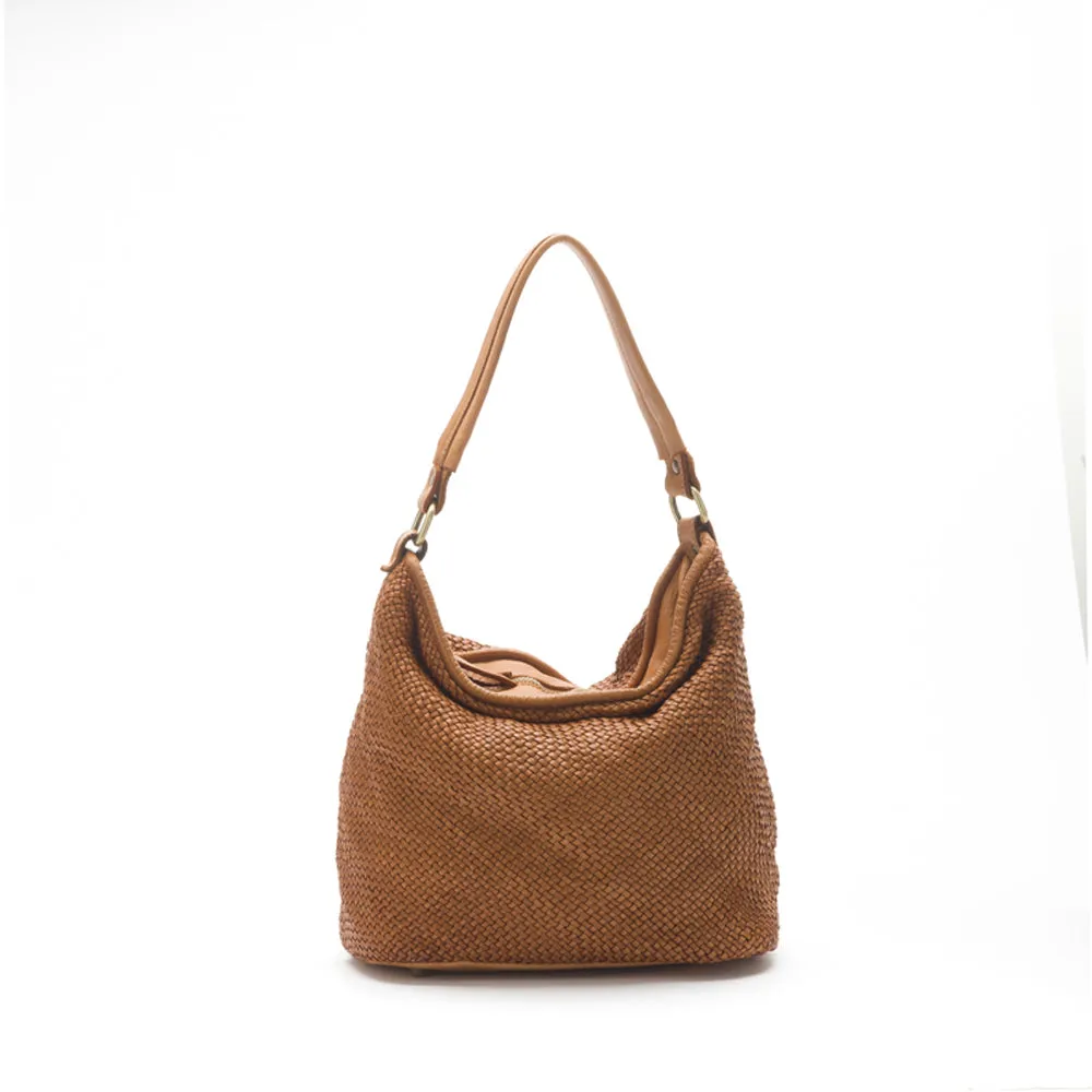La Via Firenze Butter V144 borsa spalla pelle intrecciata