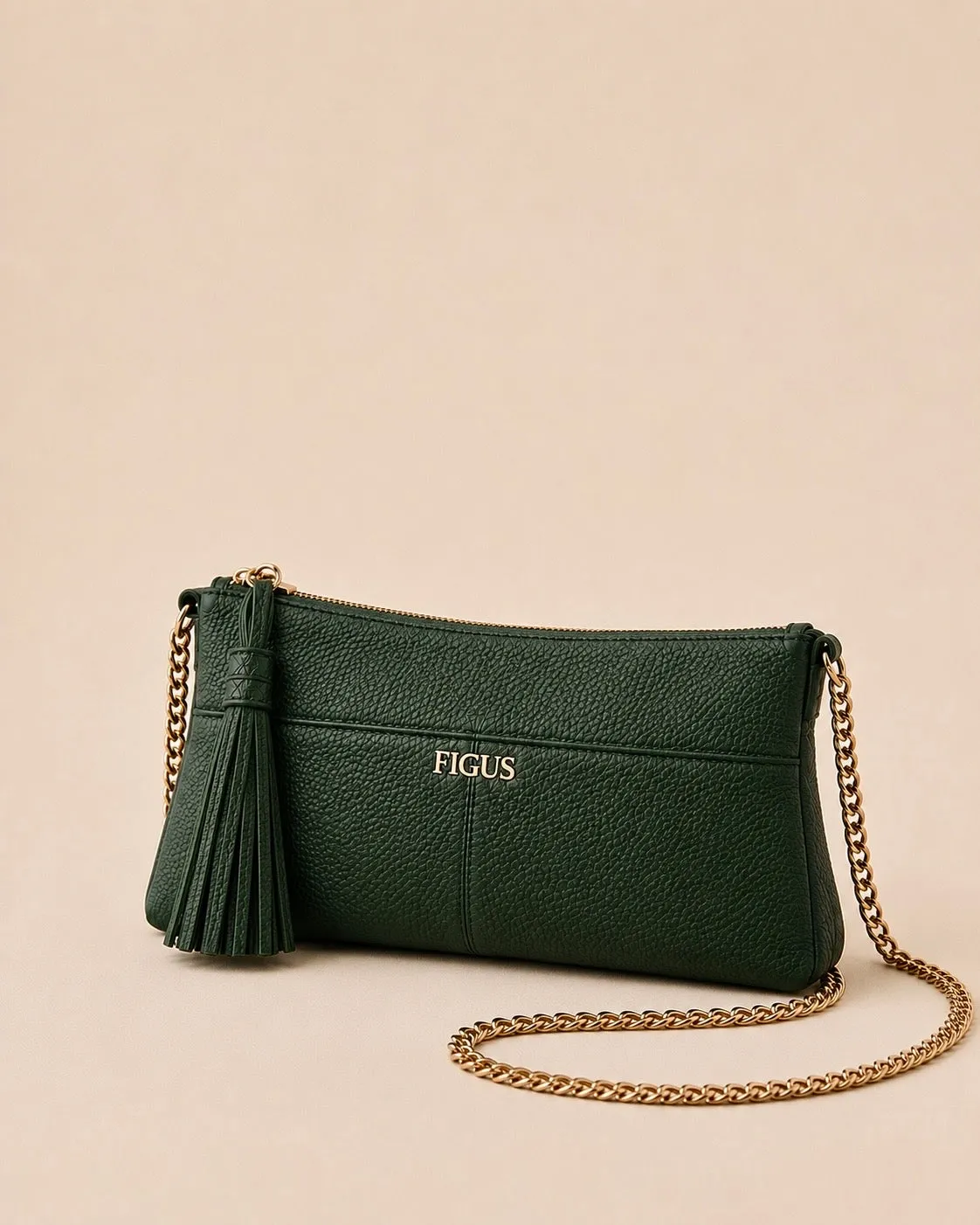 Figus OneZip pochette pelle arancione morbida