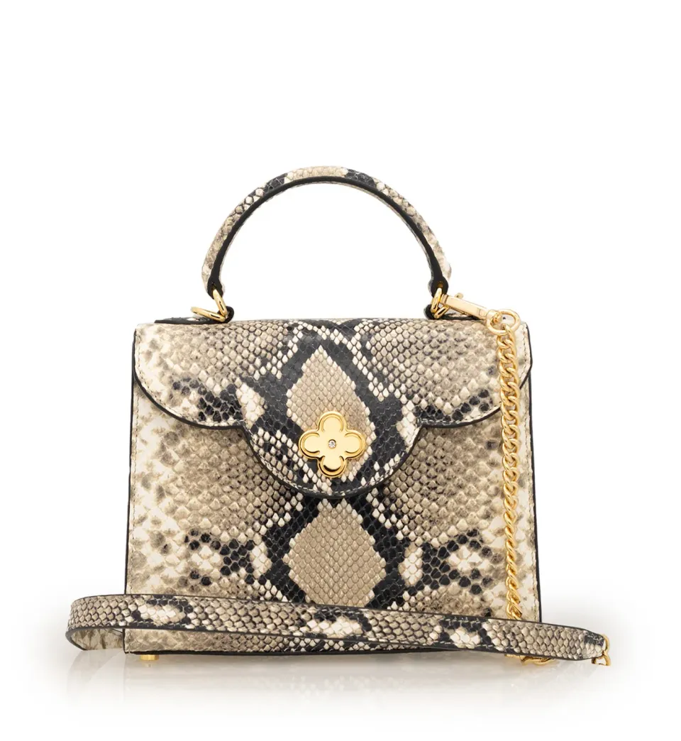 Cardinal Milano First Lady Small borsa pitone pietra vitello