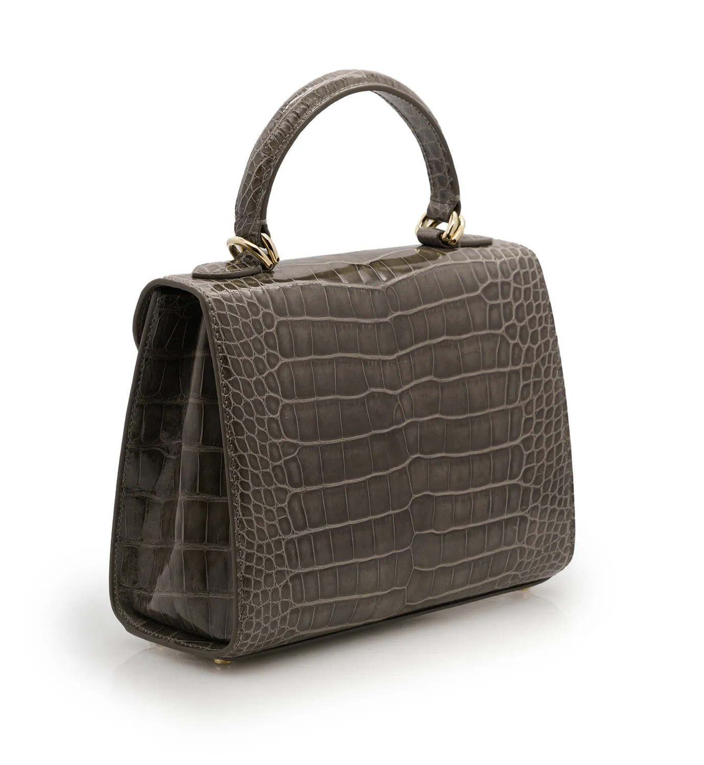 Cardinal Milano First Lady borsa taupe alligatore lucido