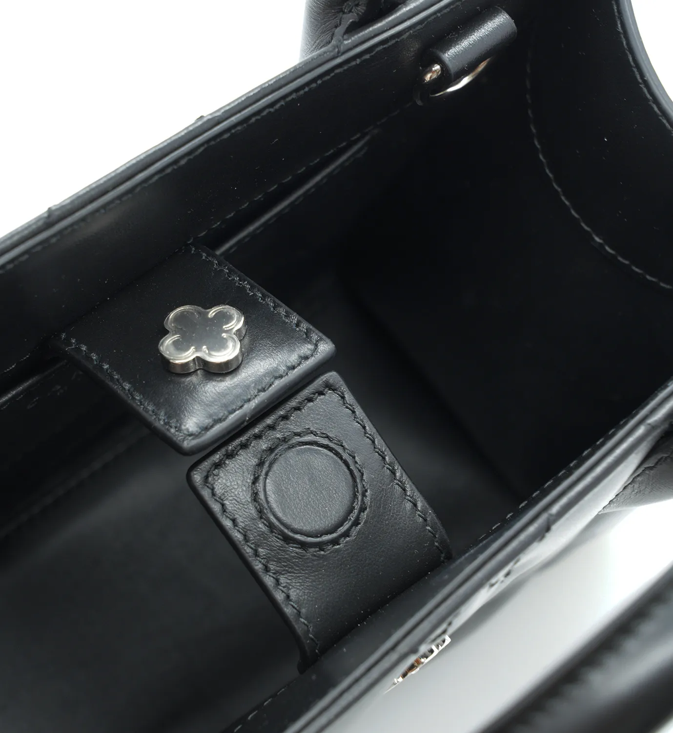 Cardinal Milano Tote Small borsa pelle nera trapuntata
