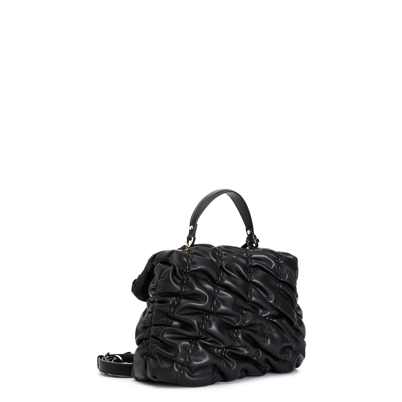 CafèNoir Pattina Goffrata Borsa a Spalla Nera