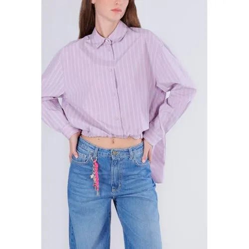 CafèNoir Camicia Rigata Asimmetrica Donna Lavanda S