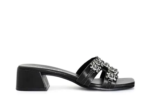 CafèNoir Ciabatta in Pelle con Gioiello Sandali Donna