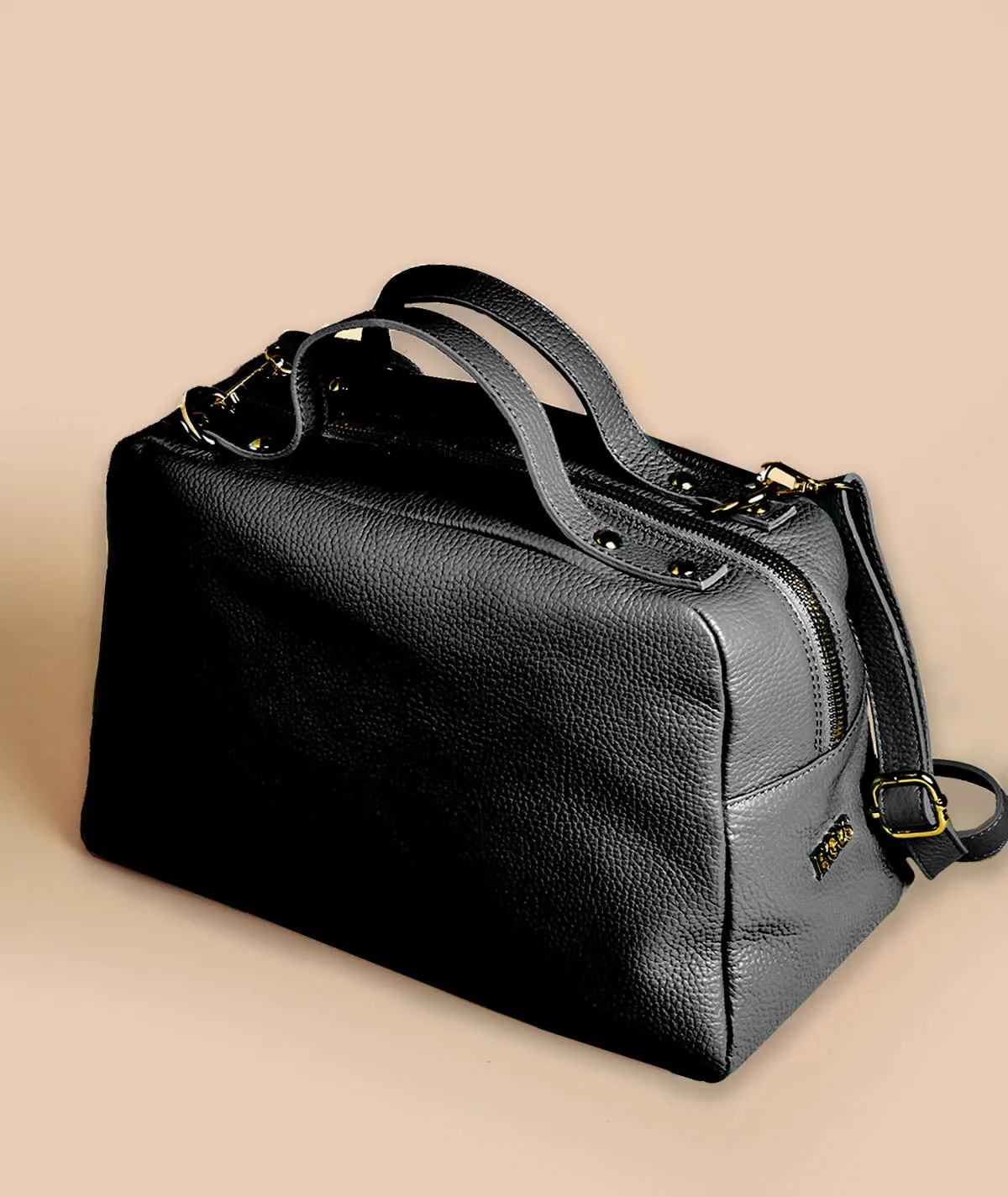 Figus Otto Borsa a Spalla Azzurro Dust Pelle Martellata
