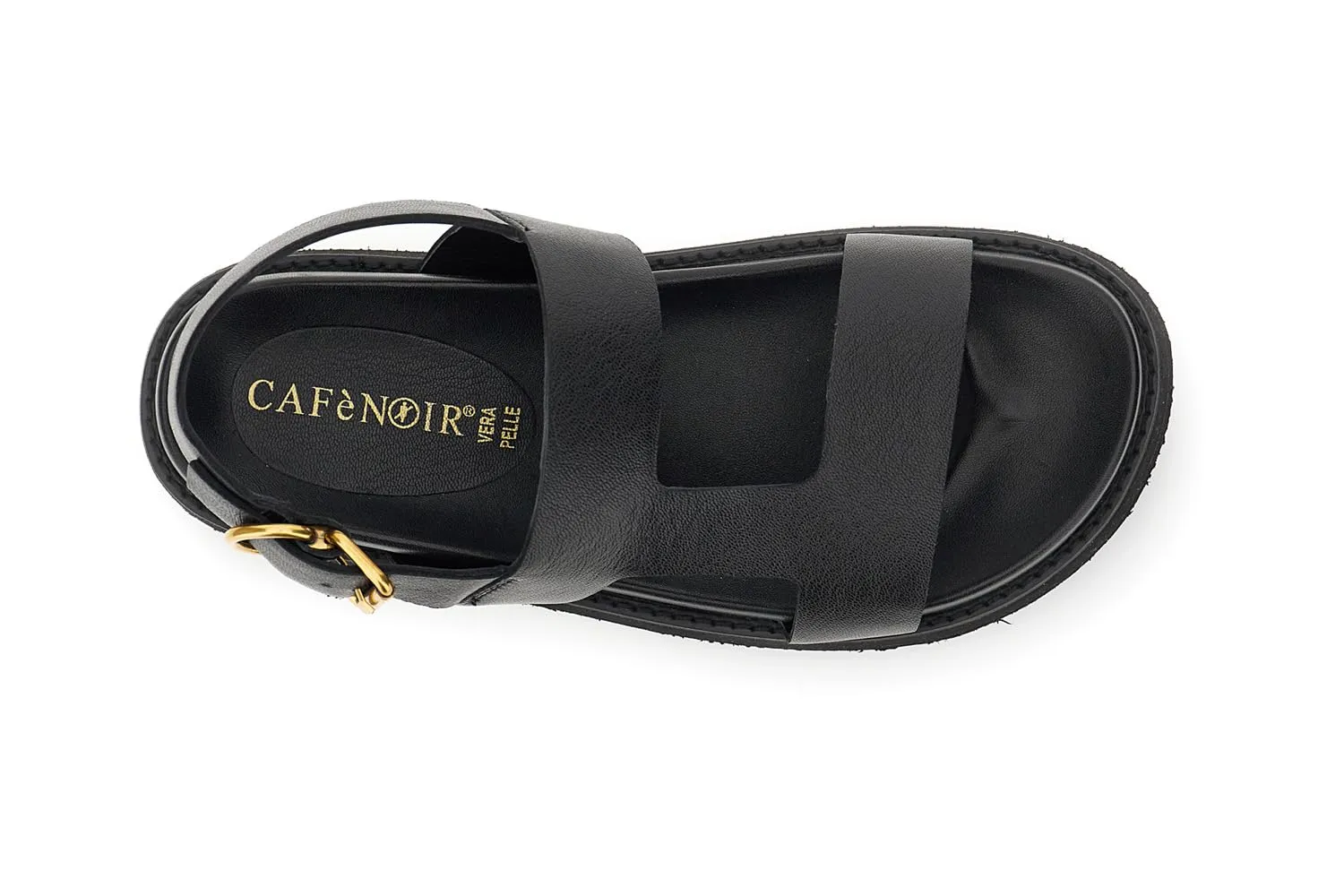 CafèNoir Doppia Fascia Sandali in Pelle Donna Piatti