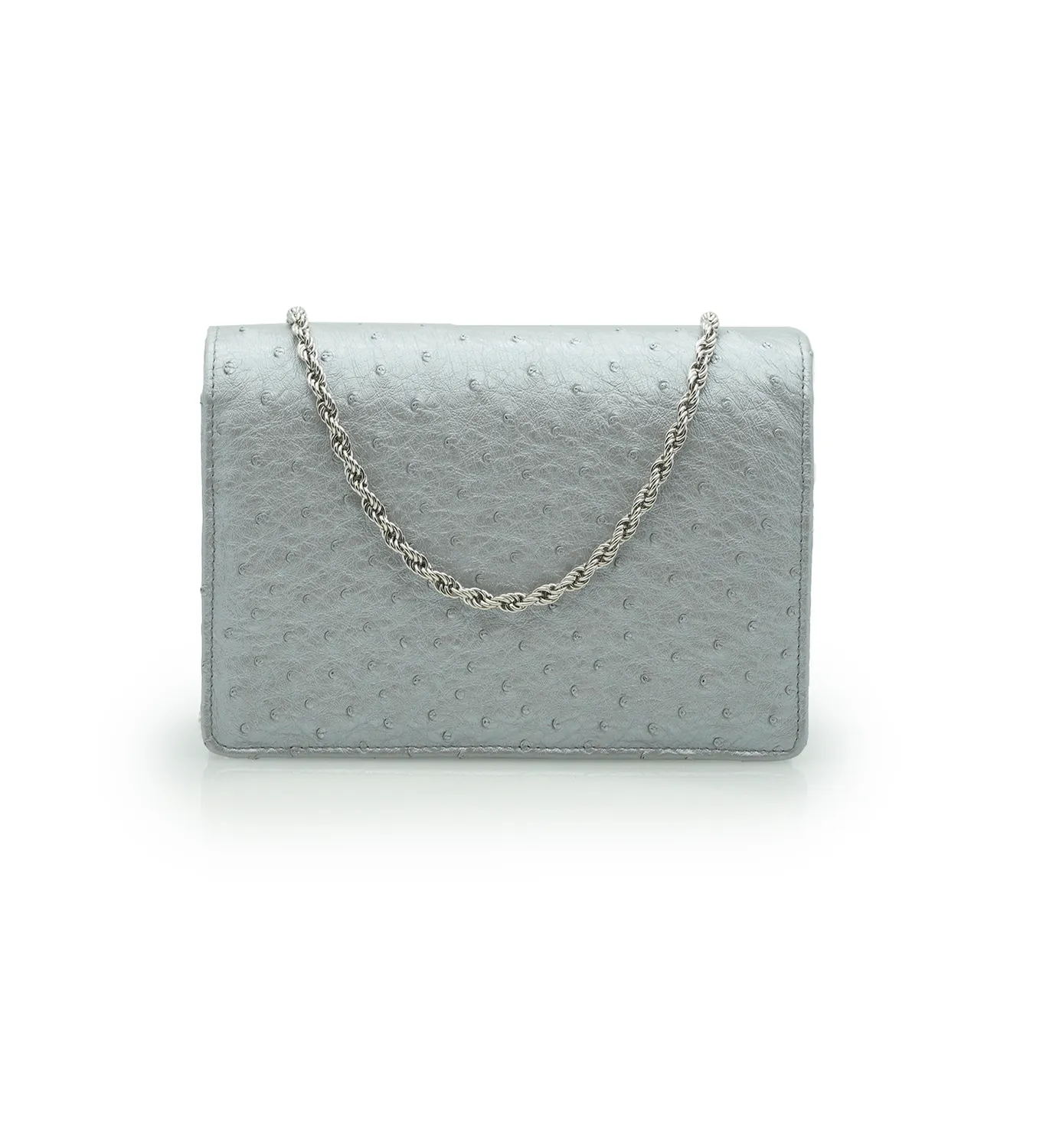 Cardinal Milano Lisa pochette argento struzzo tracolla