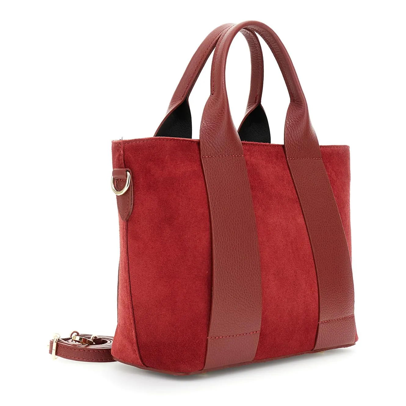 CafèNoir Borsa Camoscio Rosso Pelle Martellata
