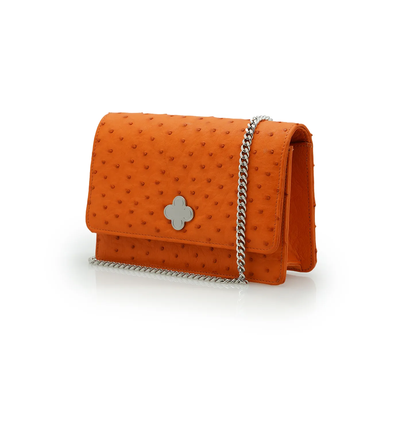 Cardinal Milano Lisa pochette arancio struzzo tracolla