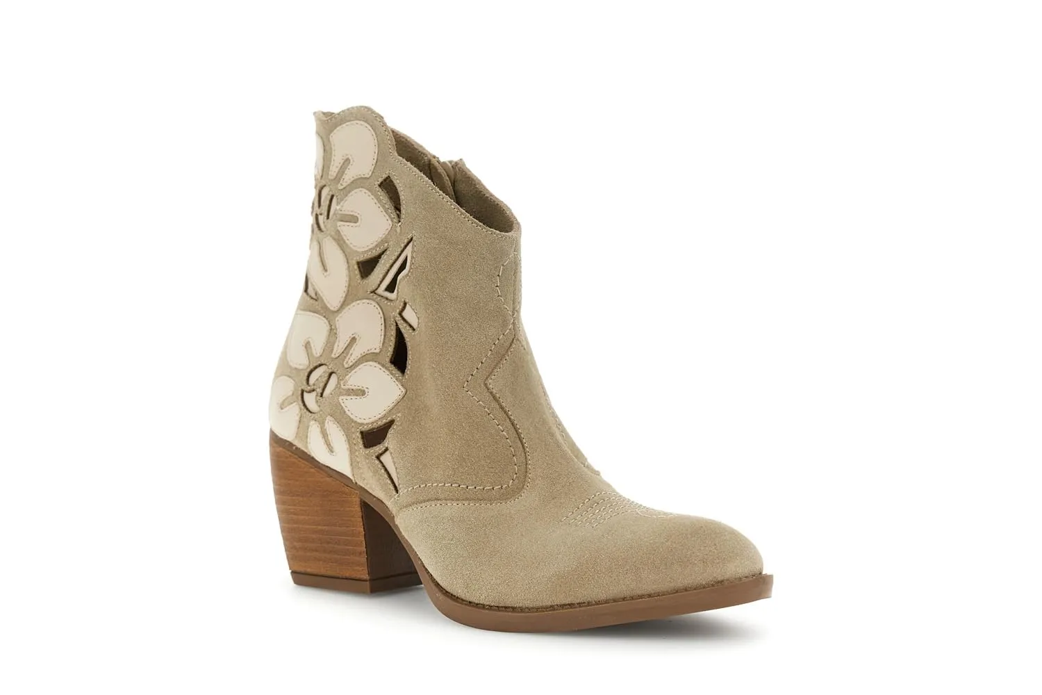 CafèNoir Tronchetti Scamosciati Fiori Beige 36 EU