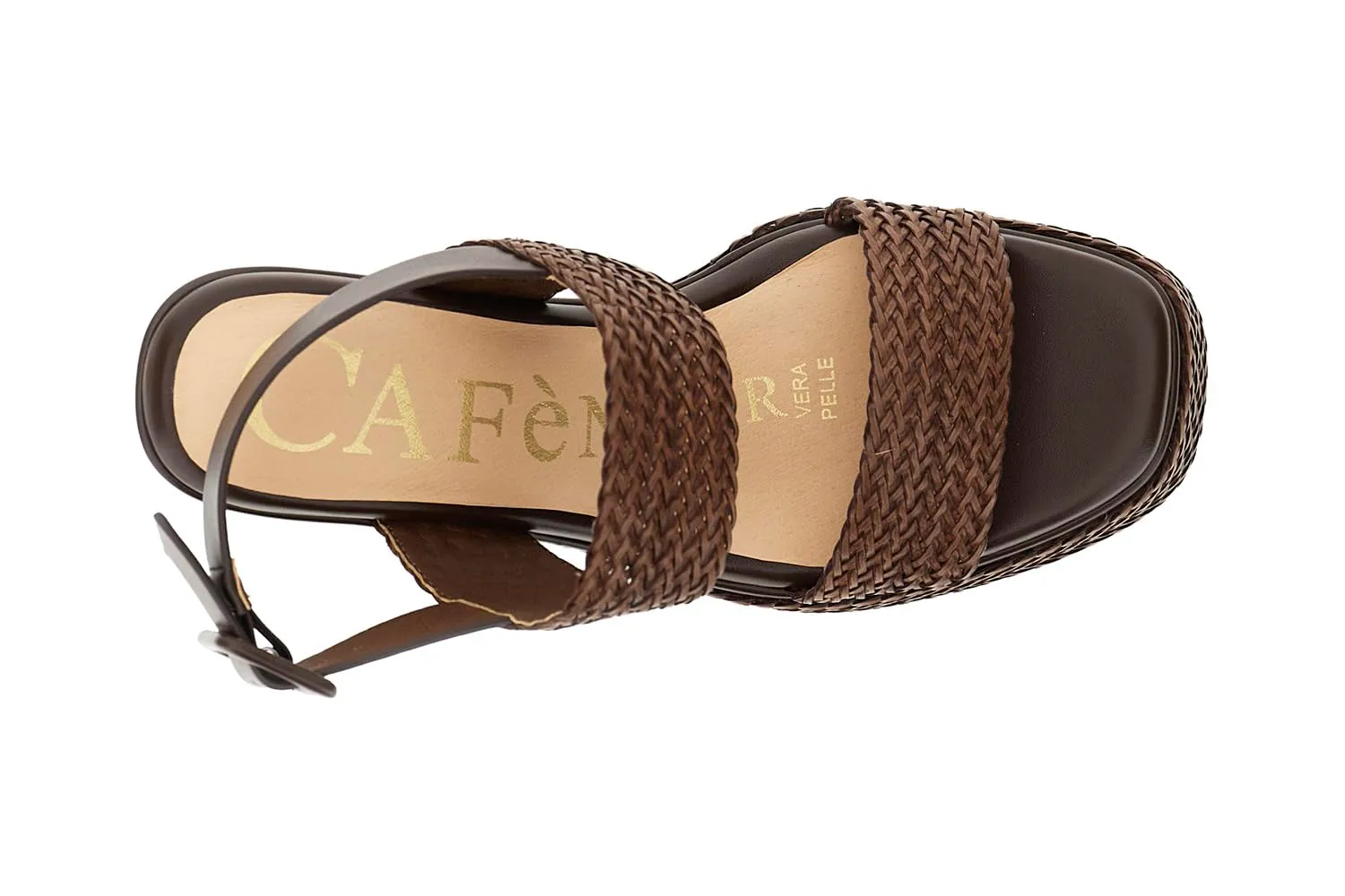CafèNoir Sandali Due Fasce Zeppa Intrecciata Donna