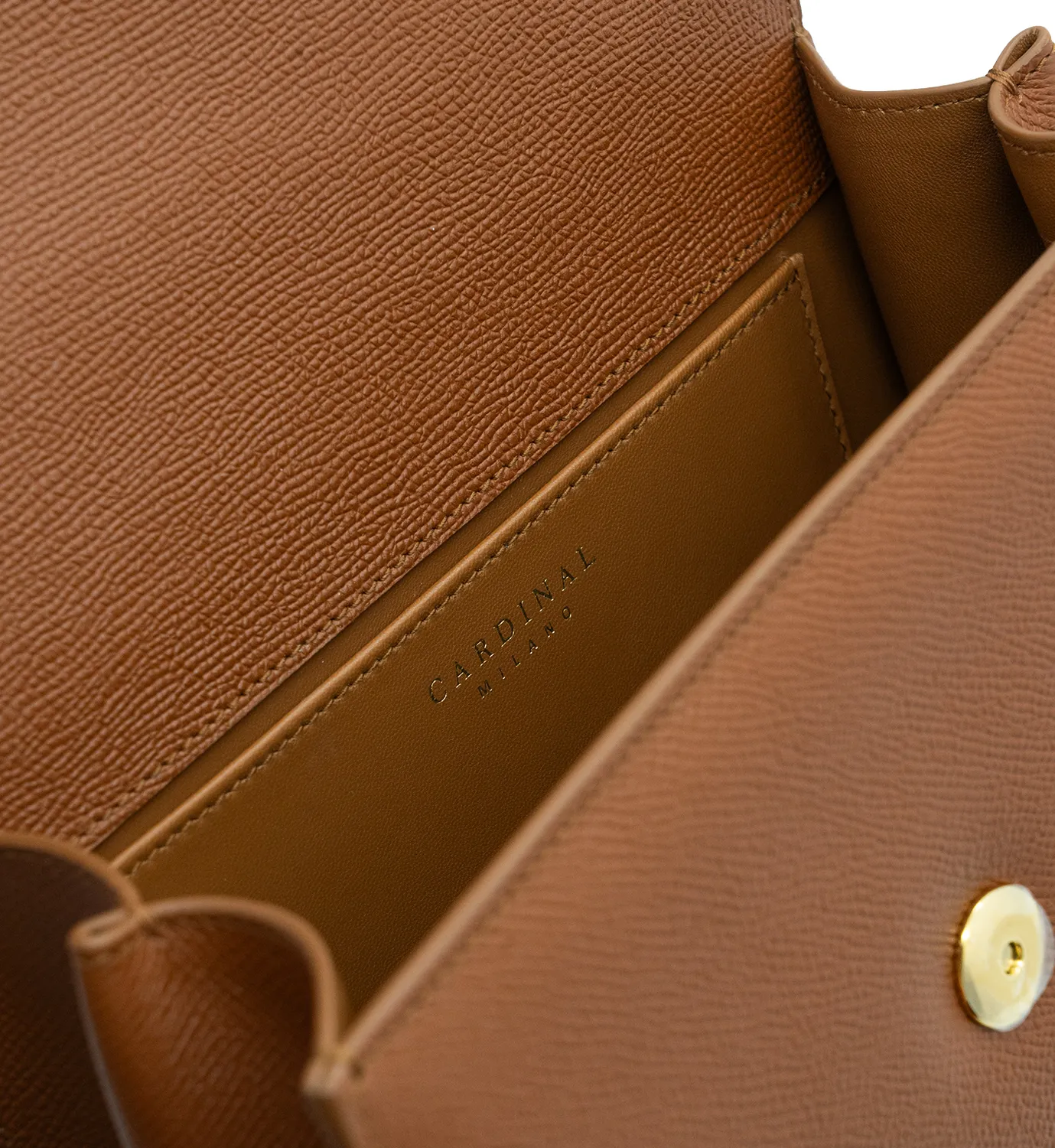 Cardinal Milano First Lady Brown Textured Borsa a Mano Marrone Vitello