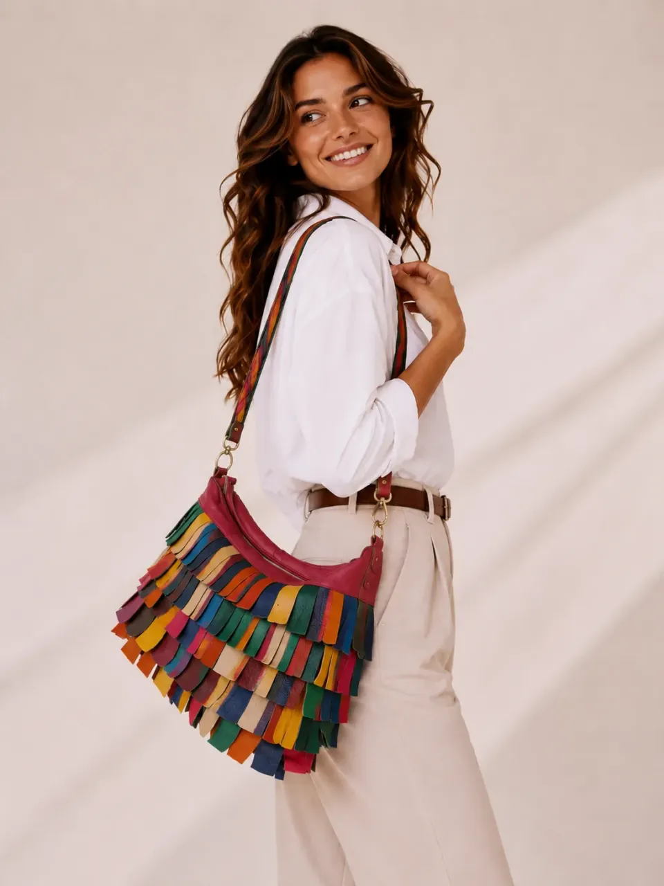 Figus Frange Pelle Big borsa tracolla pelle