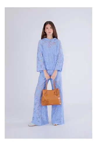 CafèNoir Shopping Bag Similpelle Nocciola Fiori Donna