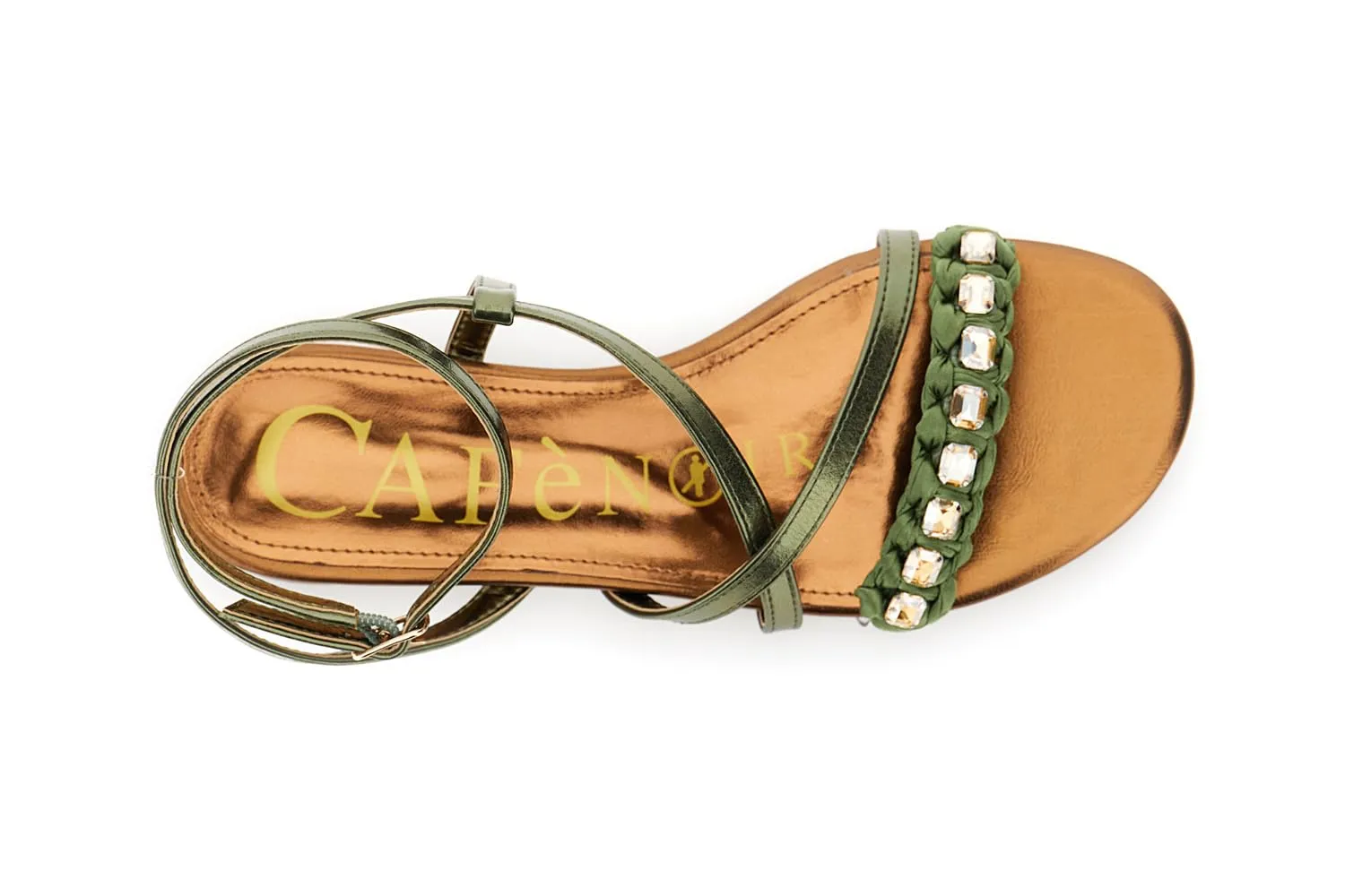 CafèNoir Laccio Caviglia Strass Sandali Verde 39 EU
