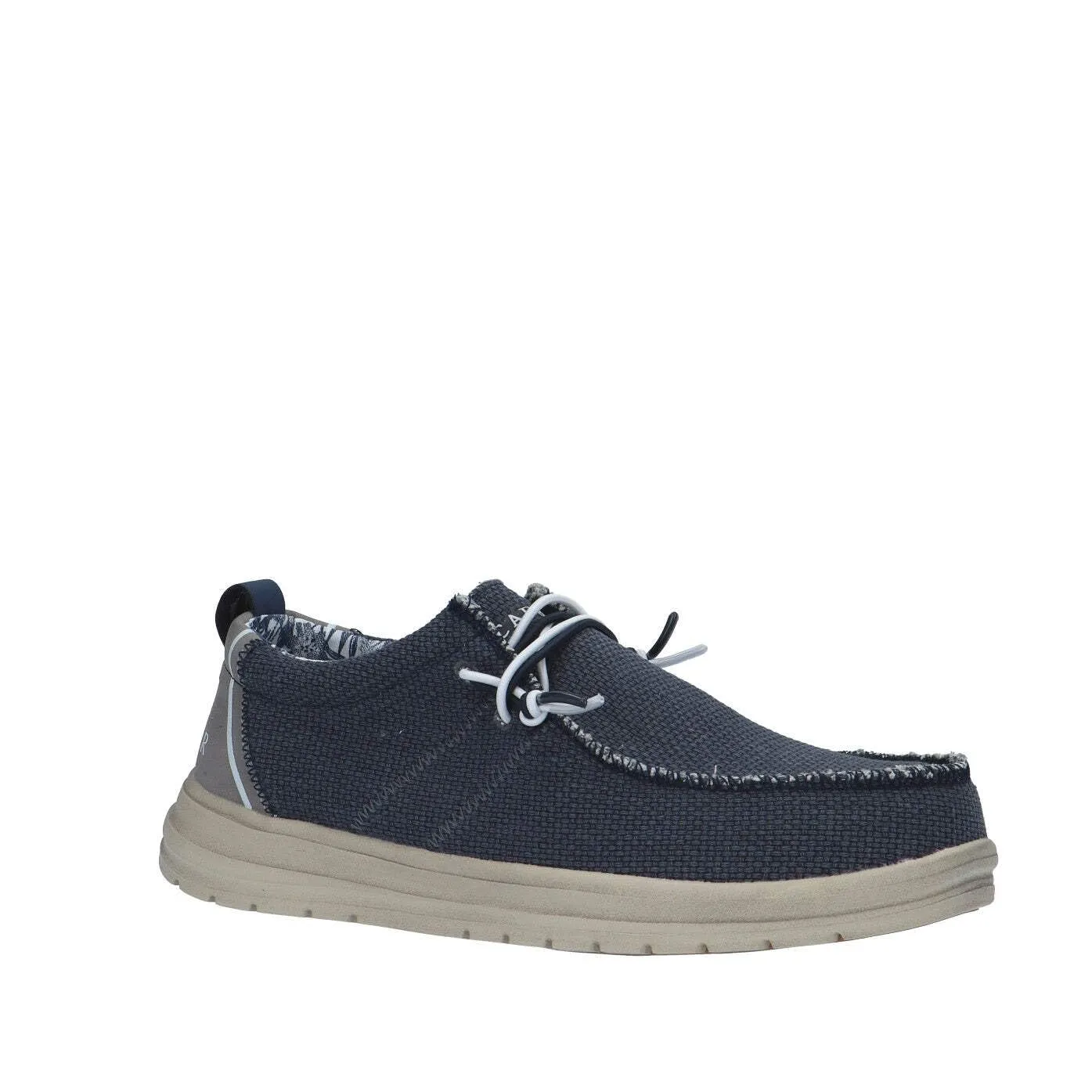 CafèNoir Barca Uomo Canvas Crema con Suola Gomma