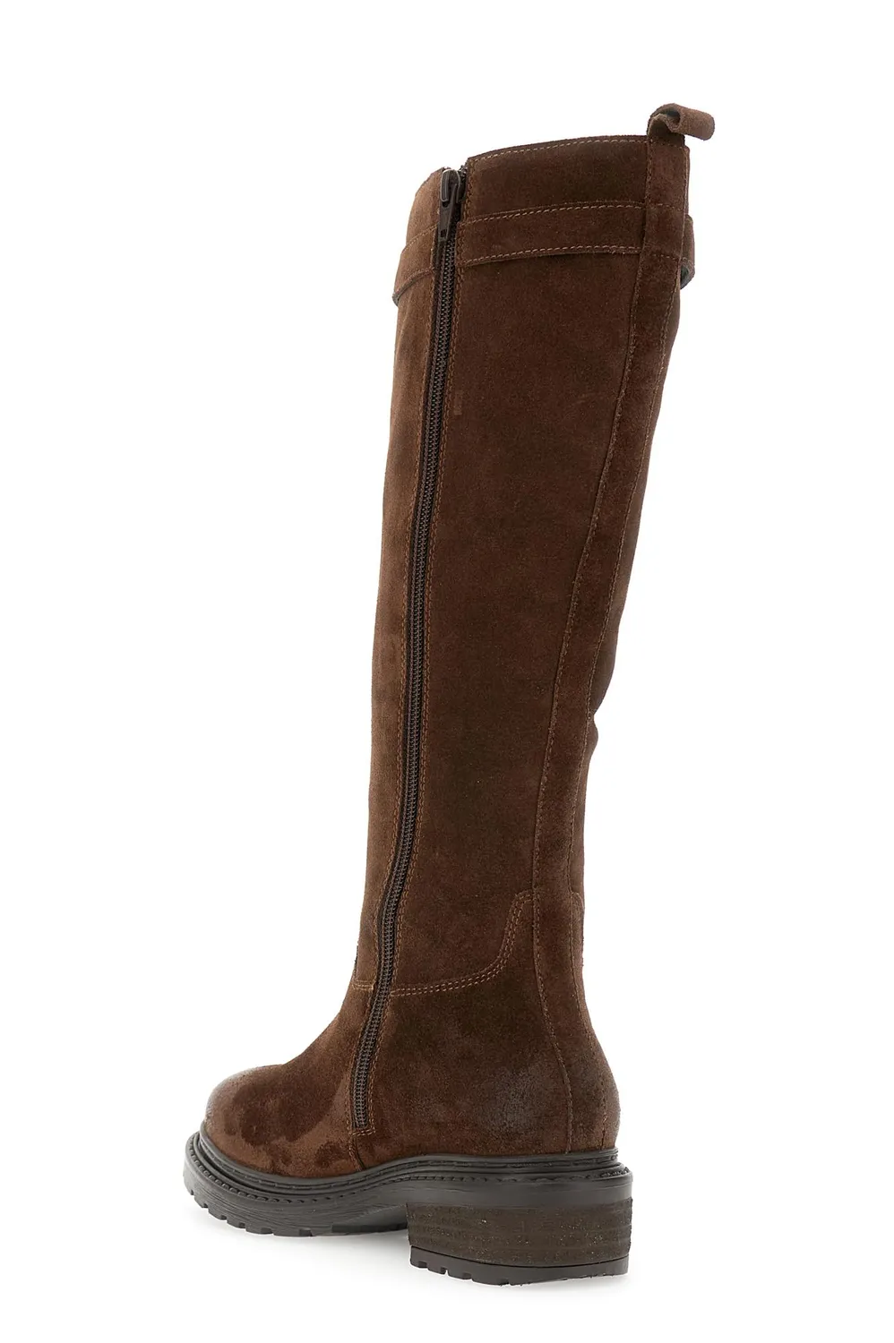 CafèNoir Stivali Scamosciati Testa Moro Cerniera 3,5 cm