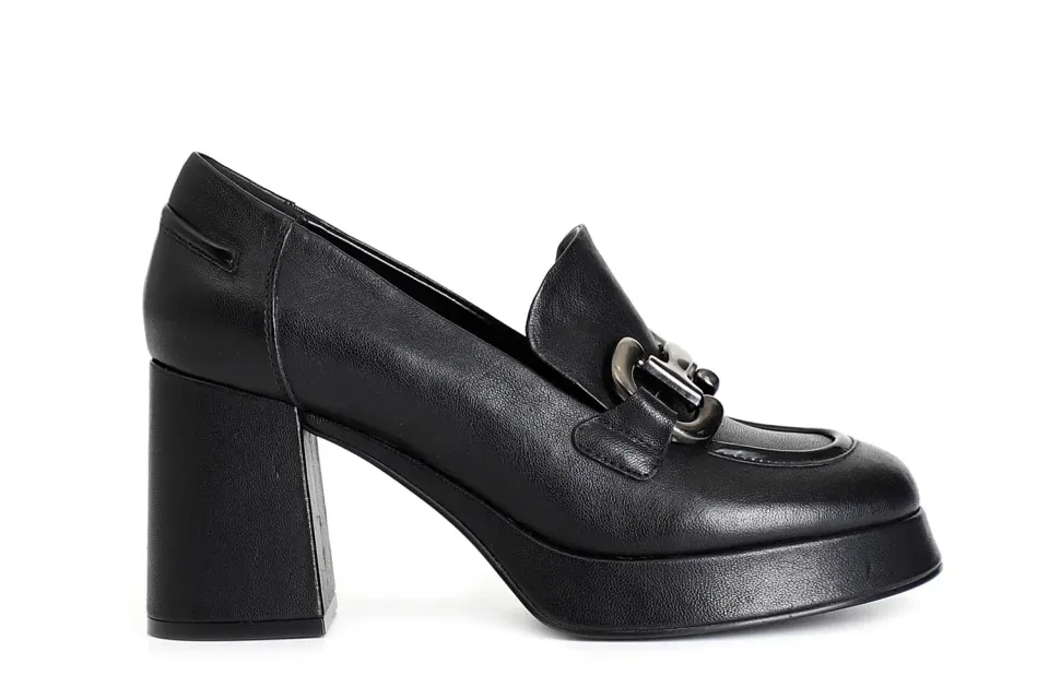 CafèNoir Mocassino Donna Nappa Morsetto Nero Tacco 80