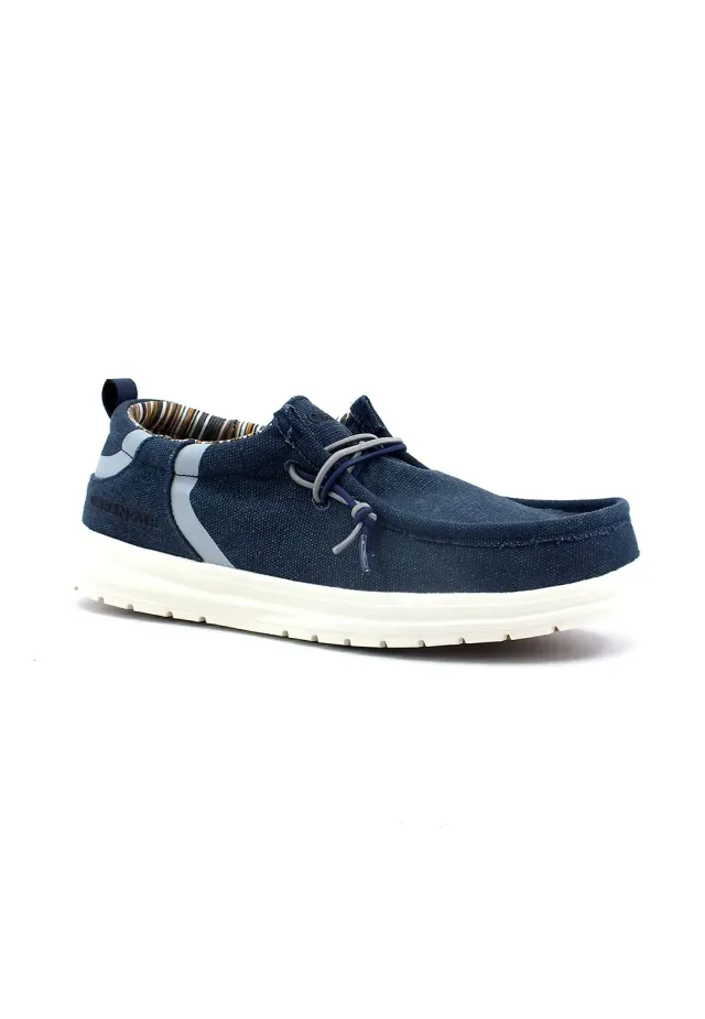 CafèNoir Scarpe Barca Uomo Blu Tessuto 40 EU