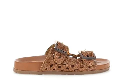 CafèNoir sandali ciabatta donna pelle intrecciata con fibbie