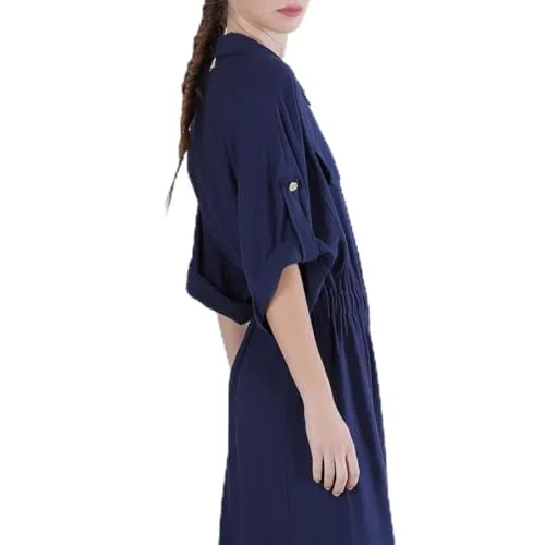 CafèNoir Abito Chemisier Elastico Kimono Navy M