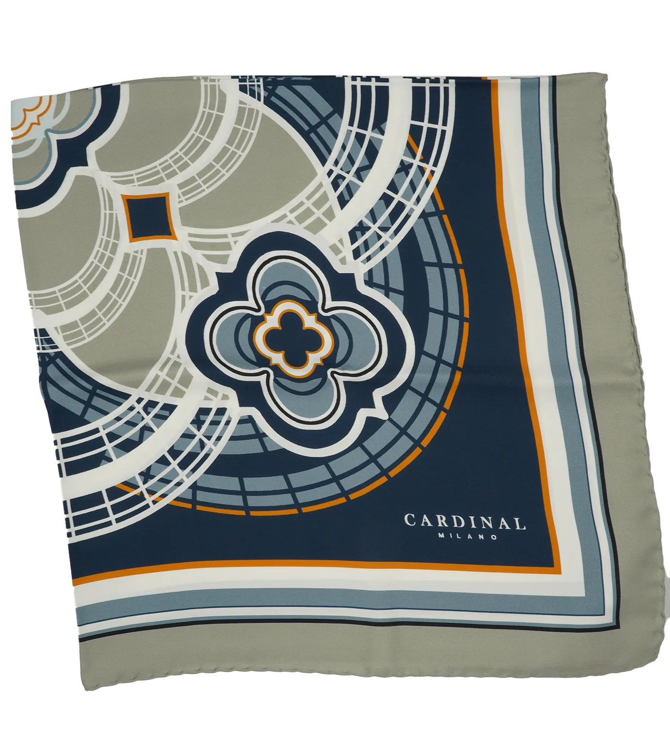 Cardinal Milano The Flowers Cardinal Blue foulard seta blu
