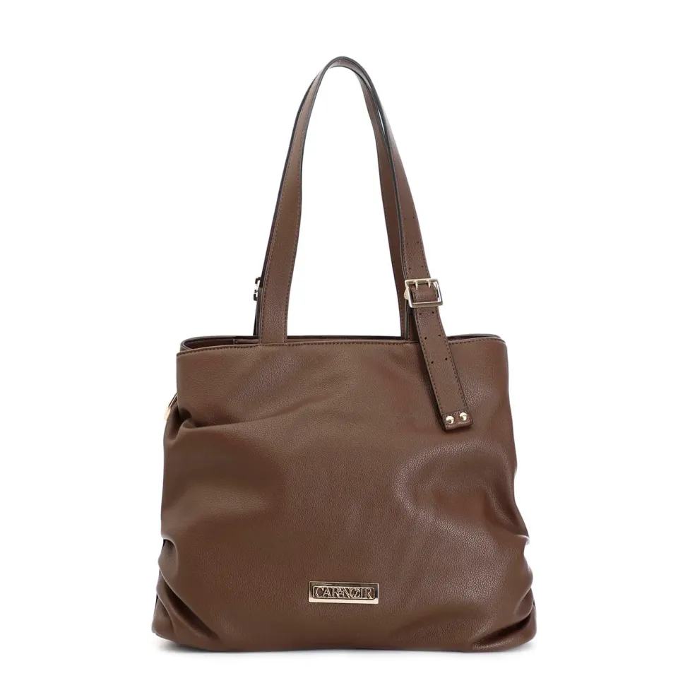 CafèNoir Shopping Marrone Bordature 36x31x14 cm