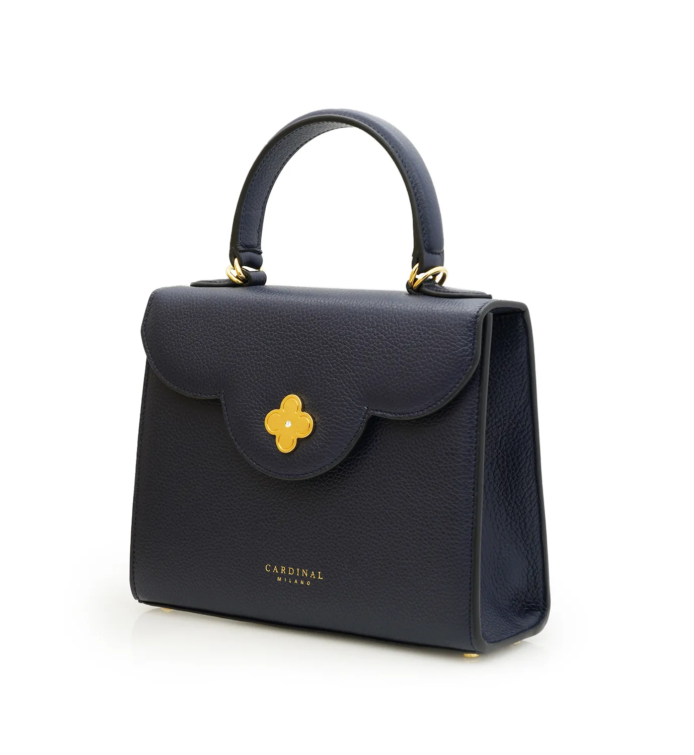 Cardinal Milano First Lady borsa pelle blu navy martellata