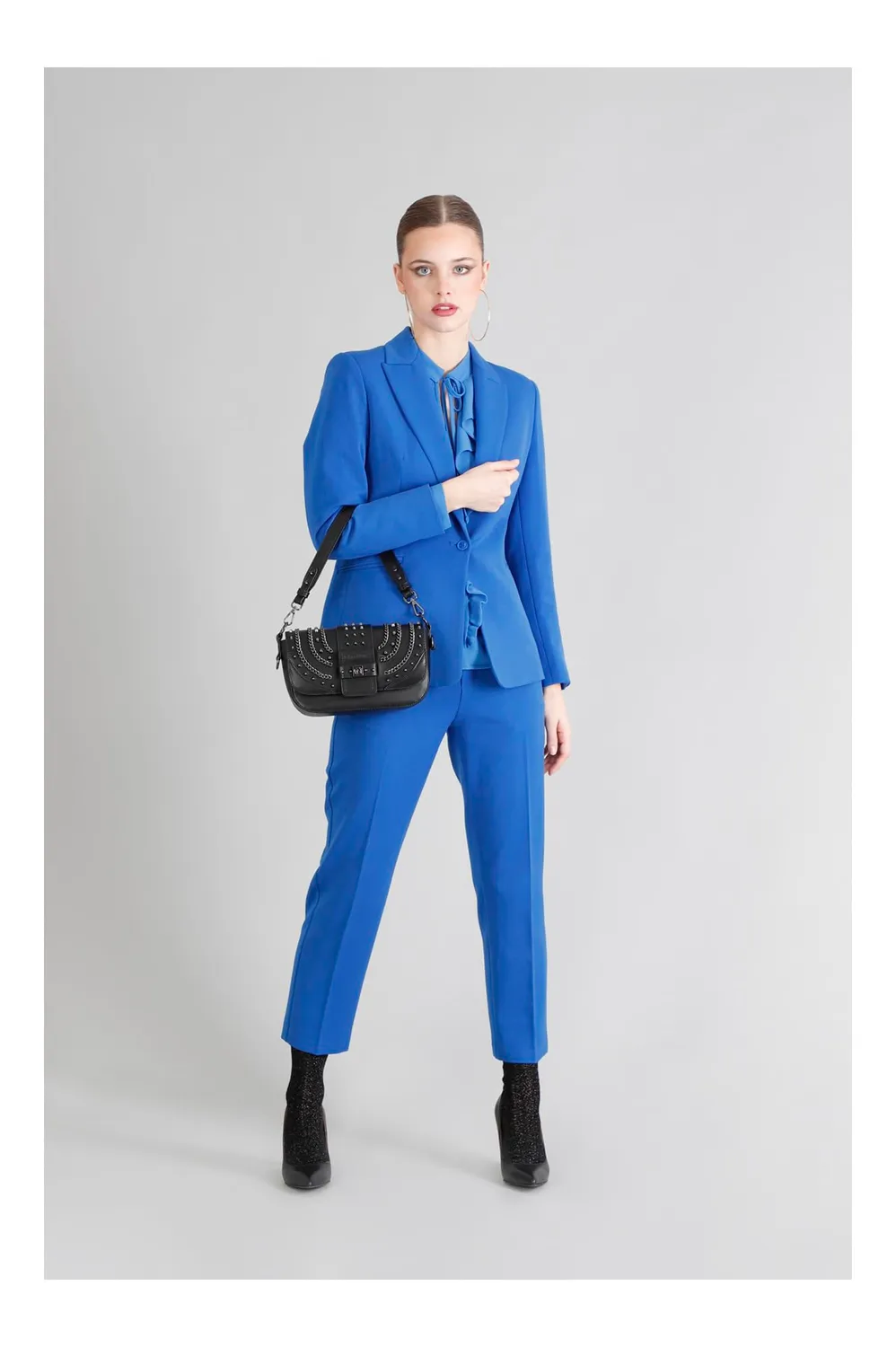 CafèNoir Borsa a Spalla Borchie Nera con Catene