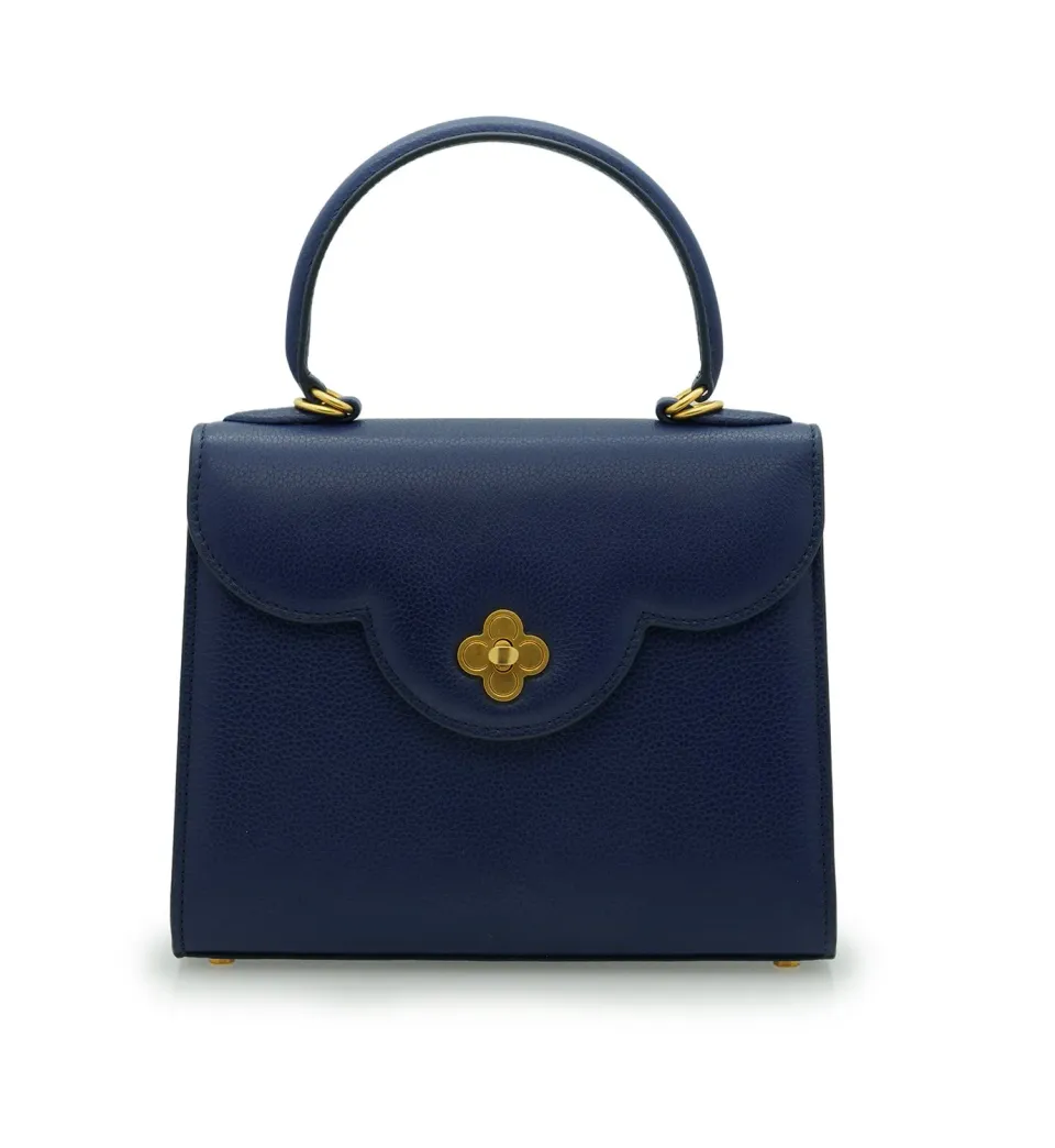 Cardinal Milano First Lady Blue Textured borsa blu martellata