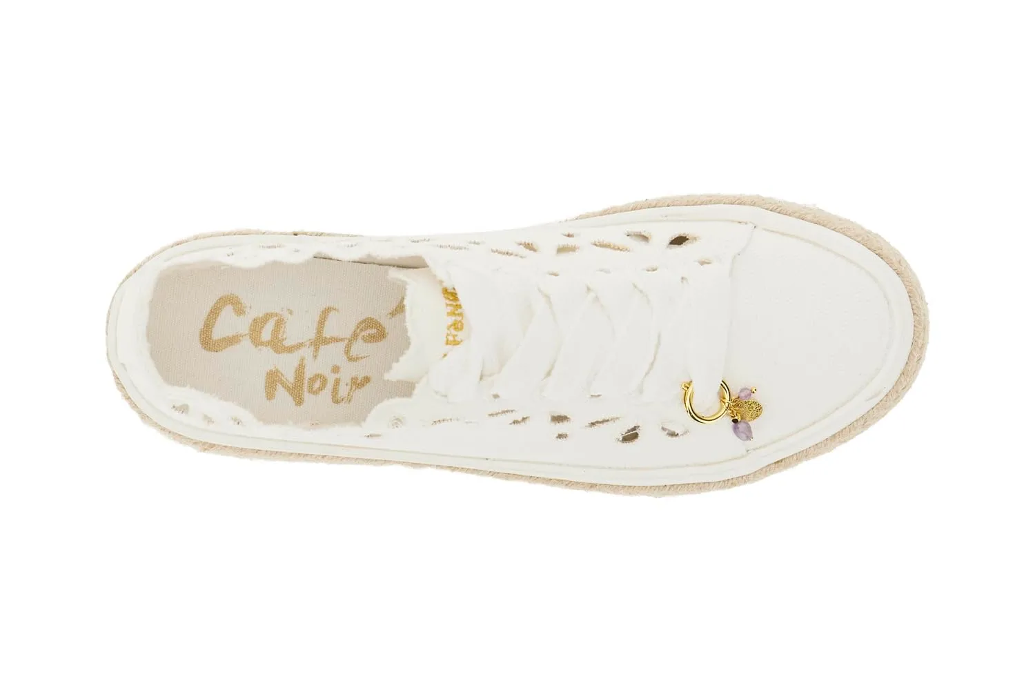 CafèNoir Sneakers Donna Traforate Bianco Tessuto