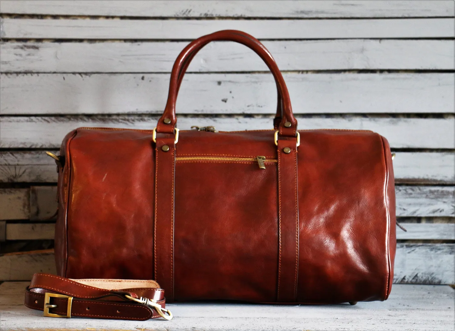 Aigin Milano Weekender Borsone Viaggio Pelle