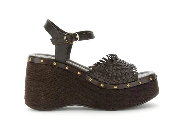 CafèNoir Gilda Sandali con Zeppa in Pelle 38 EU Intreccio
