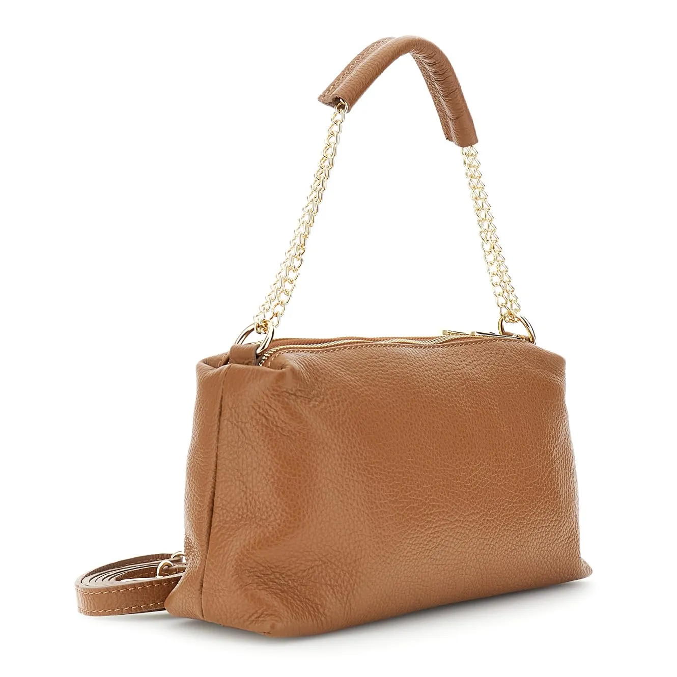 CafèNoir Camera Bag Pelle Cuoio con Catena