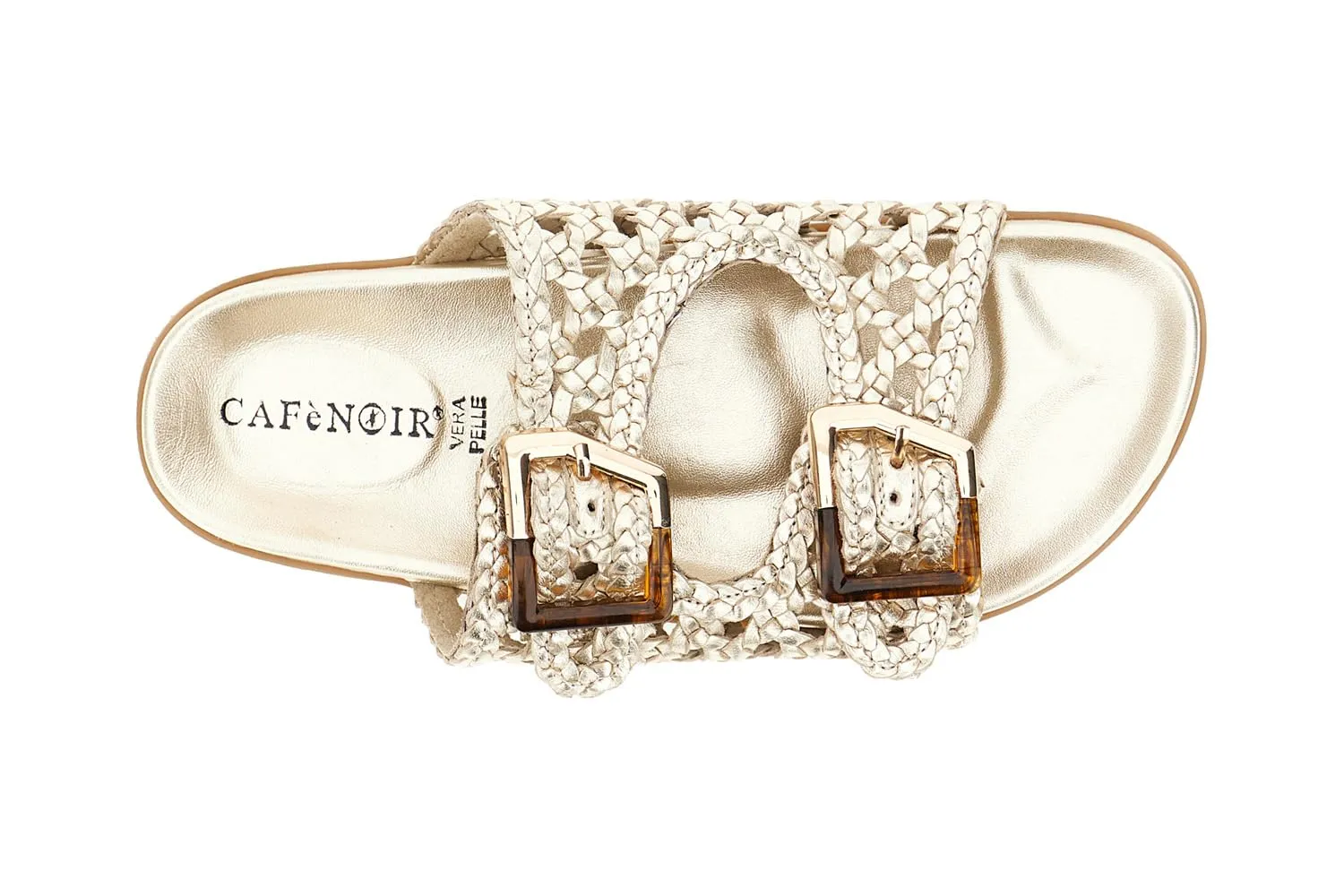 CafèNoir Ciabatta Pelle Intrecciata Donna Fibbie