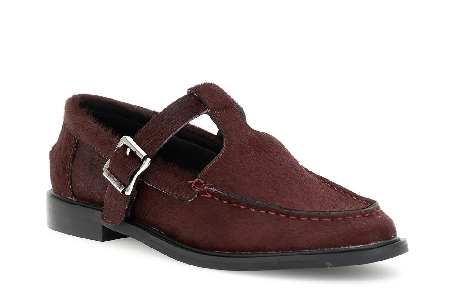 CafèNoir Mocassini Laccio Pelle Effetto Cavallino Bordeaux 39