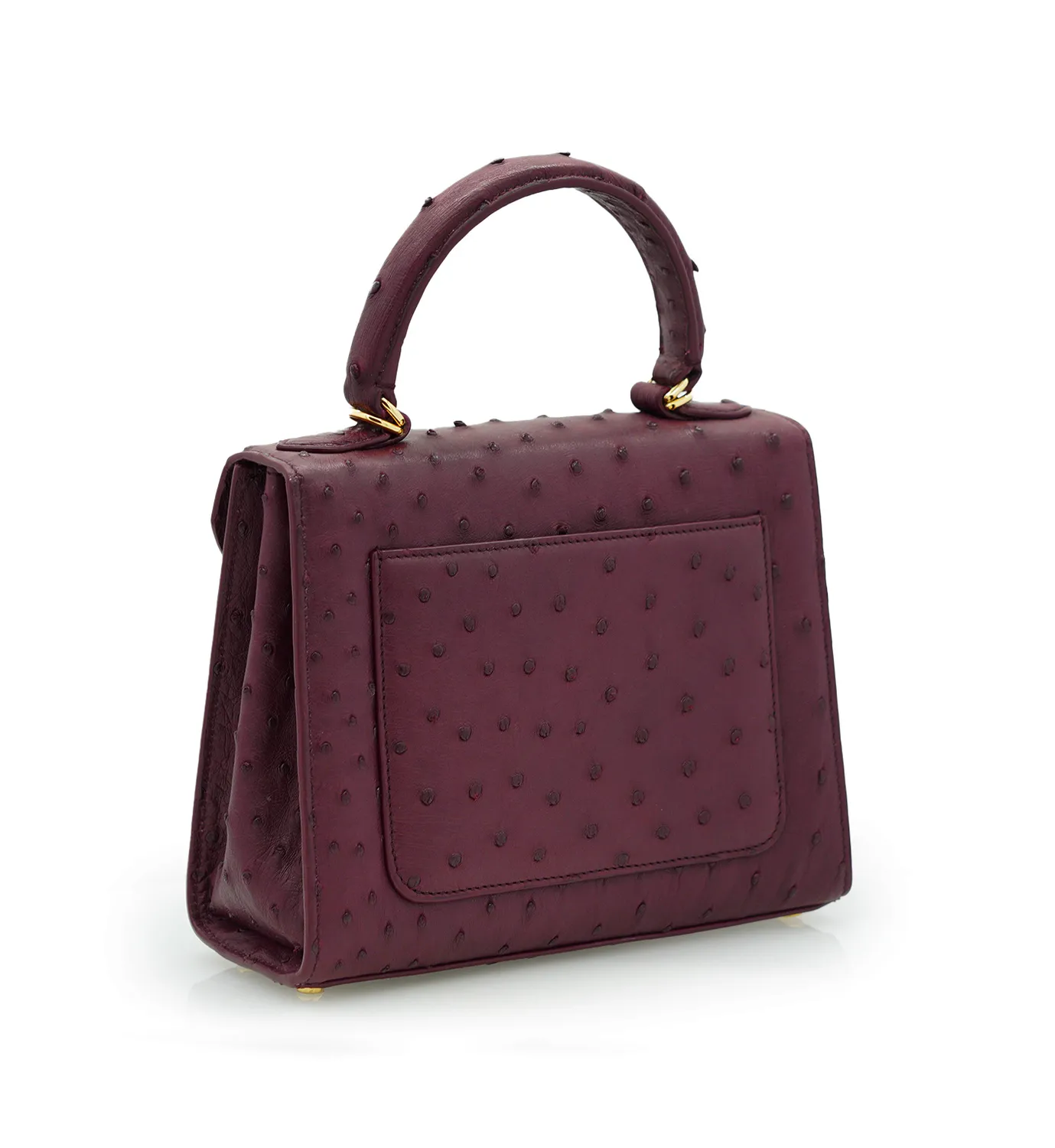 Cardinal Milano First Lady borsa bordeaux struzzo oro