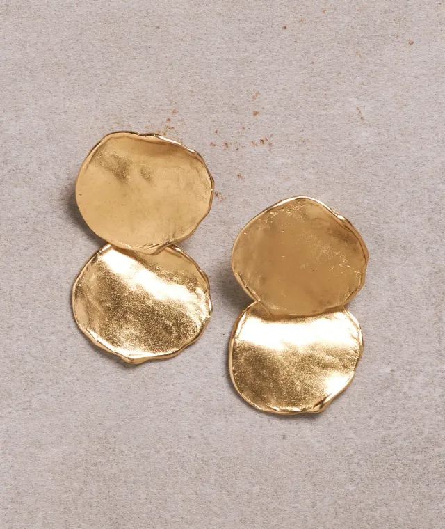 Figus Onda Double Gold orecchini oro sabbiato