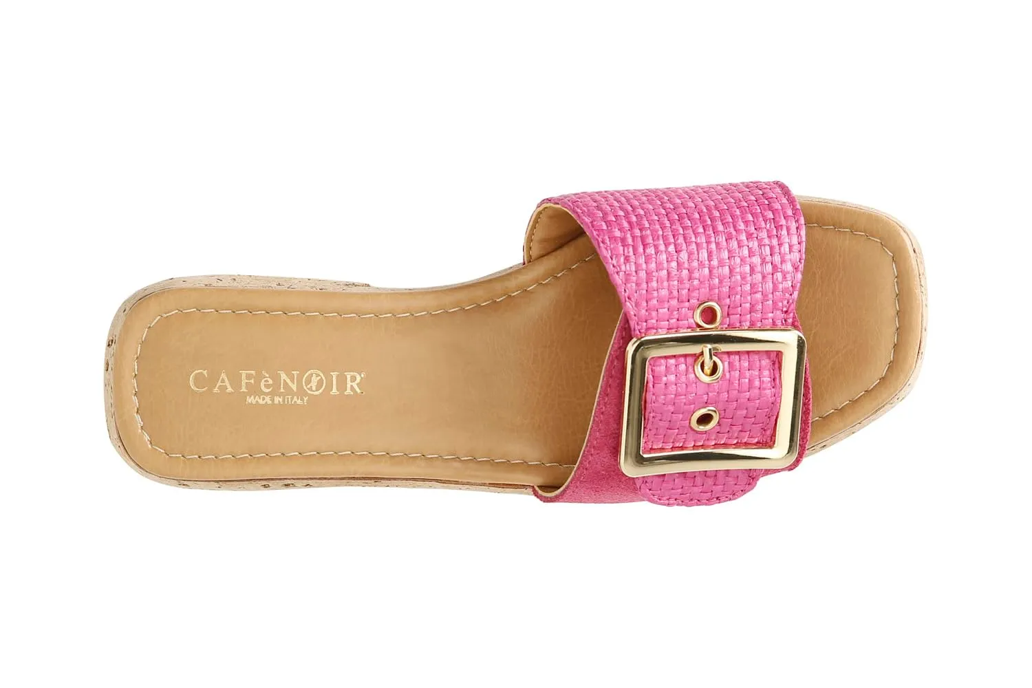CafèNoir ciabatta donna camoscio rafia fuxia tacco 7