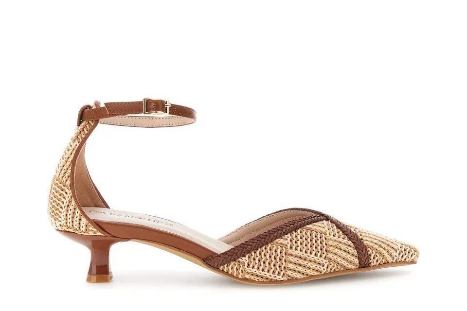 CafèNoir Décolleté Beige Rafia Tacco 4,5 cm 39