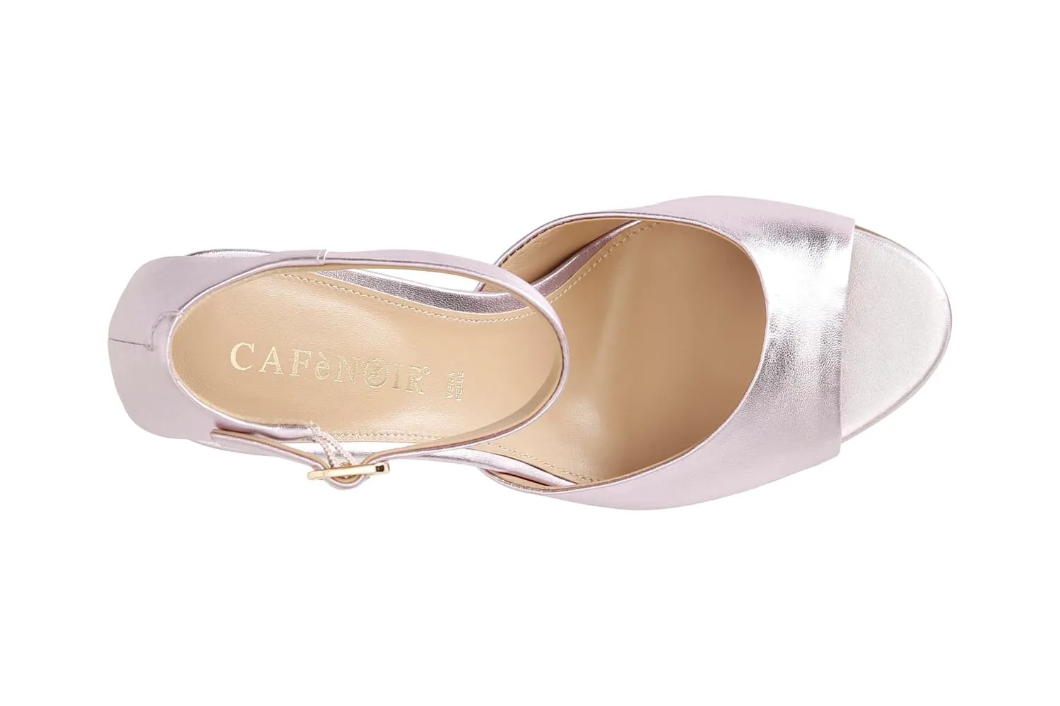 CafèNoir sandalo pelle laminata laccio caviglia 38 lilla