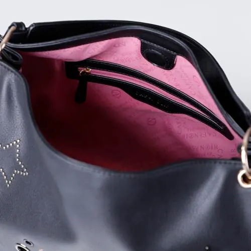 CafèNoir Borsa a Spalla Nera Borchie e Rivetti