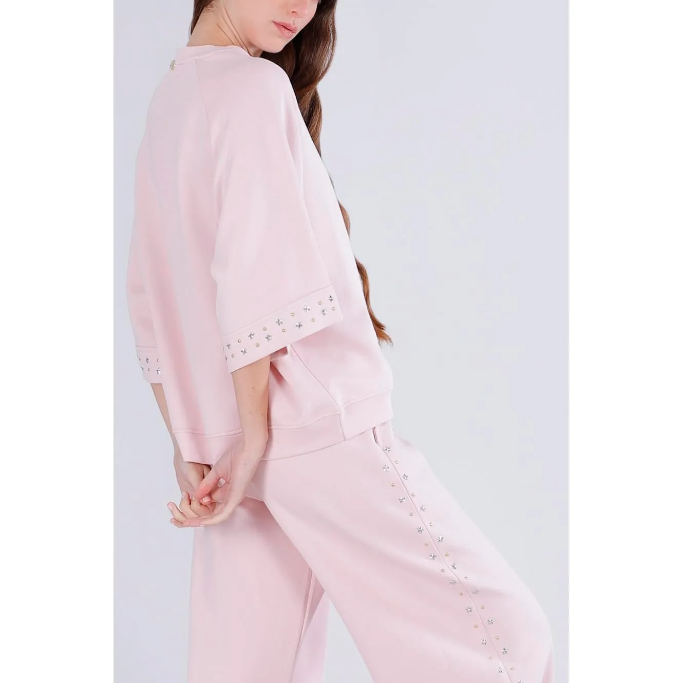 CafèNoir Felpa Over Maniche Corte felpa donna rosa S