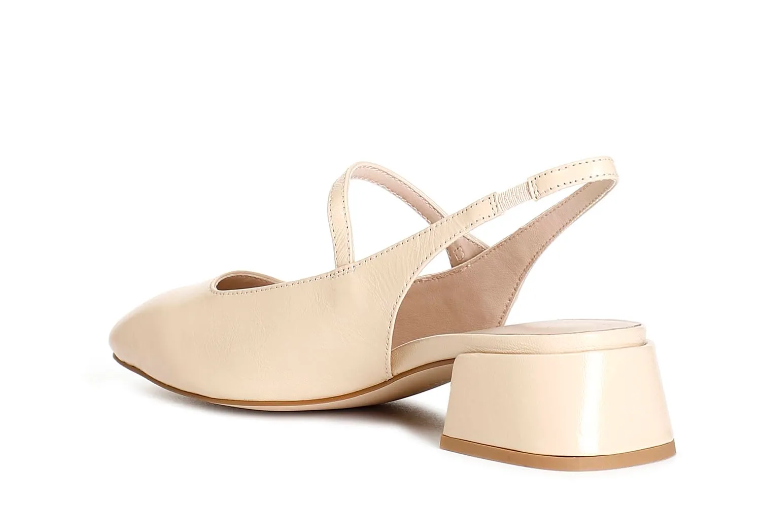 CafèNoir slingback vernice bottone tacco 4